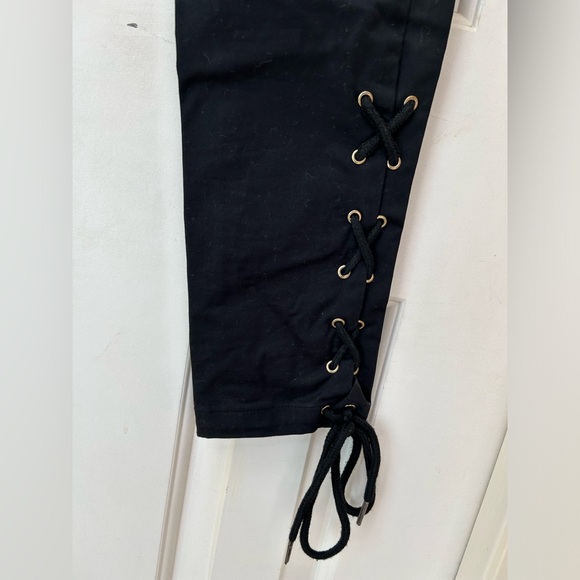 Lace-Up Leg Black Pants, Custom made by designer Kevin Howard, Size Small - Picture 7 of 9